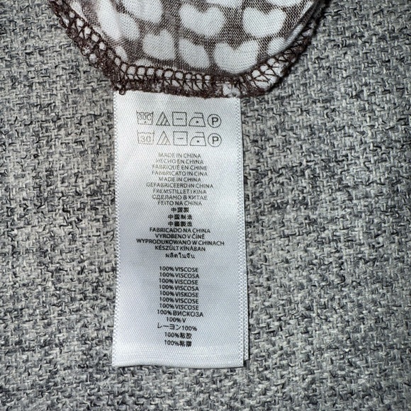 Michael Kors Brown and White Patterned Top XL - Picture 7 of 8